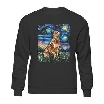 Starry Night Cattle Dog Colorful Sweatshirt | Favorety