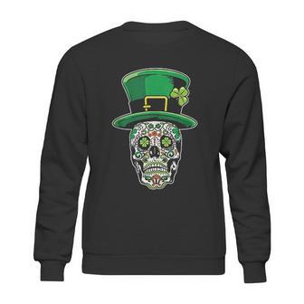 Sugar Skull Saint Patricks Day Of Dead Sweatshirt | Favorety