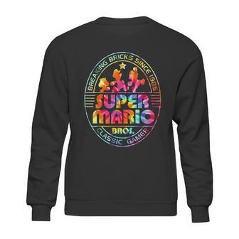 Super Mario Brick Break 85 Tie Dye Logo Graphic Sweatshirt | Favorety CA