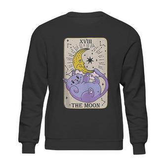 Tarot Card The Moon Xviii Kawaii Goth Pastel Cat Mystical Sweatshirt | Favorety AU