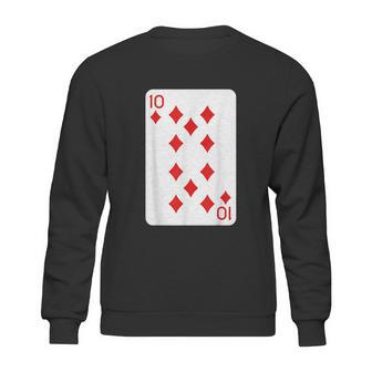 Ten Of Diamonds Playing Cards Halloween Costume Casino Easy Sweatshirt | Favorety DE