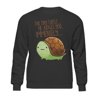 This Tiny Turtle He Judges You Immensely Sweatshirt | Favorety AU