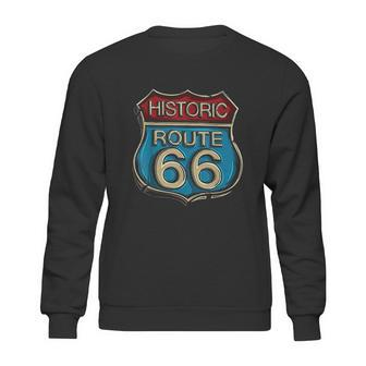 Historic Route 66 Road Sign Highway Sweatshirt | Favorety