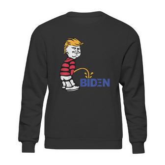 Trump 2021 Peeing Pissing Pee On Biden Anti Biden Sweatshirt | Favorety CA