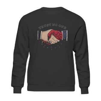 Trust No One American Traditional Tattoo Handshake Sweatshirt | Favorety UK