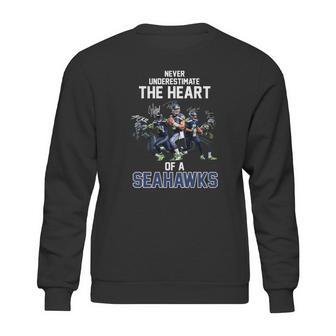 Never Underestimate The Heart Of A Seattle Seahawk Signatures Shirt Sweatshirt | Favorety