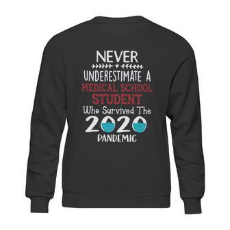 Never Underestimate Who Survived The Pandemic Medical School Student Sweatshirt | Favorety