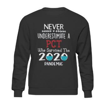 Never Underestimate Who Survived The Pandemic Patient Care Technician Sweatshirt | Favorety DE