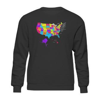 United States Map With States And Capital Cities Sweatshirt | Favorety AU