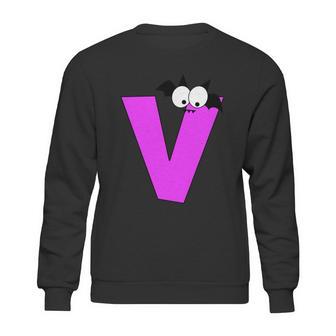 V Name Charater Dracula Halloween Quote Sweatshirt | Favorety CA