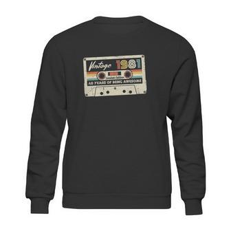 Vintage 1981 Retro Cassette 40Th Birthday Sweatshirt | Favorety