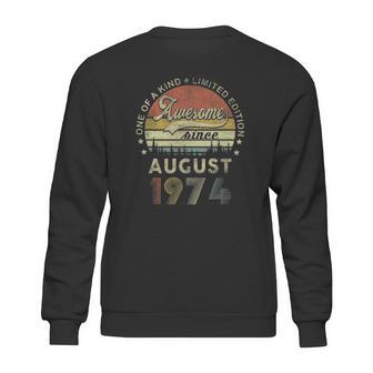 Vintage August 1974 Retro 47 Years Old 47Th Birthday Idea Sweatshirt | Favorety UK