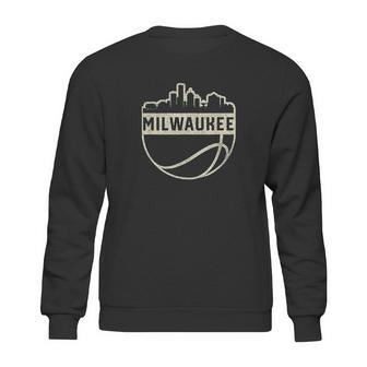 Vintage Milwaukee Wisconsin Cityscape Basketball Sweatshirt | Favorety