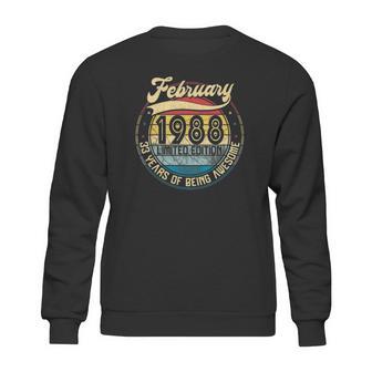 Vintage Retro February 1988 33Rd Birthday Gift 33 Years Old Sweatshirt | Favorety CA