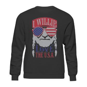 I Willie Love The Usa 4Th Of July Willie Nelson America Usa Independence Day Proud American Sweatshirt | Favorety DE