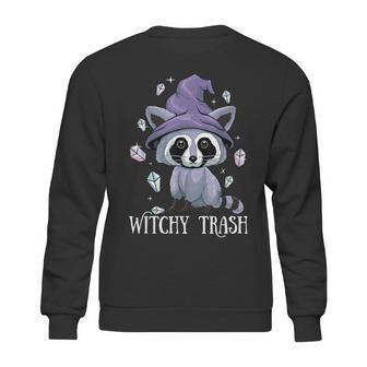 Witchy Trash Raccoon Halloween Witchcraft Witch Pastel Goth Sweatshirt | Favorety CA