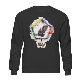 Wood Badge Critter Beaver Watercolor Sketch Print Sweatshirt | Favorety