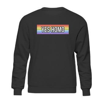 Yes Homo Gift Funny Gay Pride Month Meaningful Gift Graphic Design Printed Casual Daily Basic Sweatshirt | Favorety UK