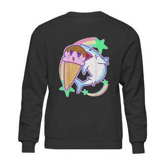 Yume Kawaii Pastel Goth Ice Cream And Shark Fairy Kei Sweatshirt | Favorety DE