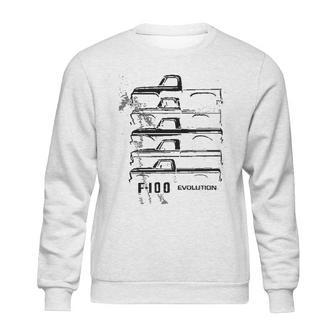 1953 To 1977 Ford F100 Pickup Truck Evolution Classic Outline Design Sweatshirt | Favorety