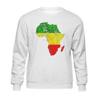 Africa Map Reggae Rasta Print Green Yellow Red Africa Pride Sweatshirt | Favorety