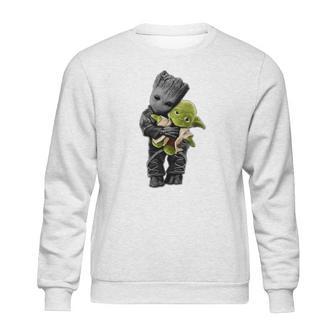 Baby Groot Hugging Baby Yoda Sweatshirt | Favorety AU