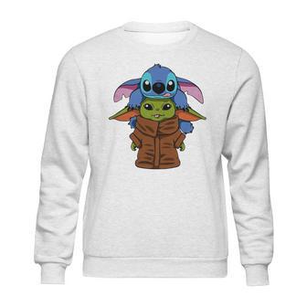 Baby Yoda And Baby Stitch Sweatshirt | Favorety