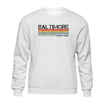 Baltimore Maryland Retro Vintage 80 Stripes Sweatshirt | Favorety