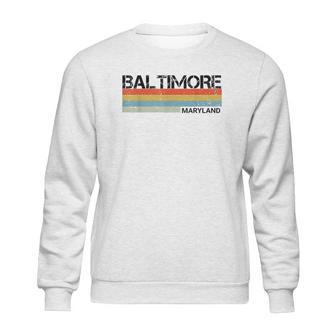 Baltimore Maryland Retro Vintage 80S Stripes Sweatshirt | Favorety AU