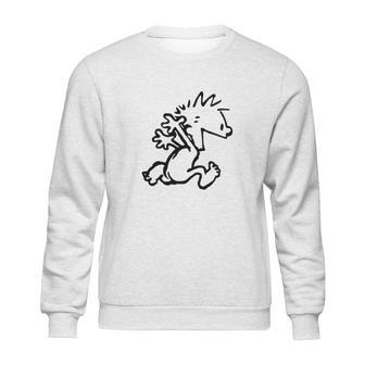 Calvin & Hobbes Comic Running Naked Sweatshirt | Favorety UK