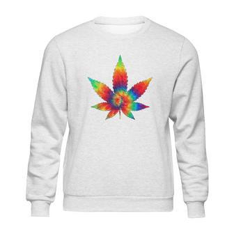 Cannabis Tie Dye Hippie Stoner Gift Sweatshirt | Favorety DE