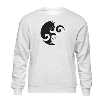 Cats Rule Simple Yin Yang Animal Graphic Sweatshirt | Favorety DE