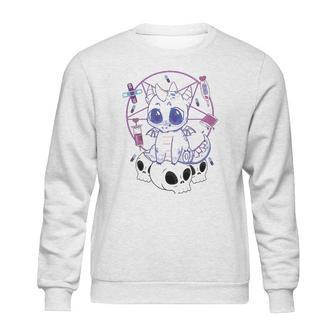 Cute Japanese Yami Kawaii Pastel Goth Aesthetic Anime Dragon Sweatshirt | Favorety