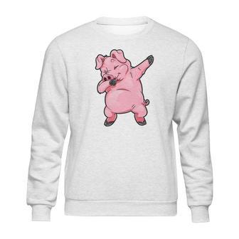 Dabbing Pig Funny Piggy Farm Farmer Pig Dab Dance Sweatshirt | Favorety AU