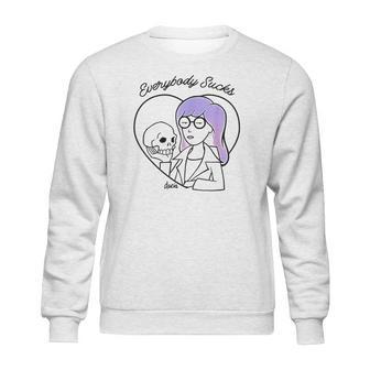 Daria Everybody Macbeth Skull Heart Purple Hair Sweatshirt | Favorety UK