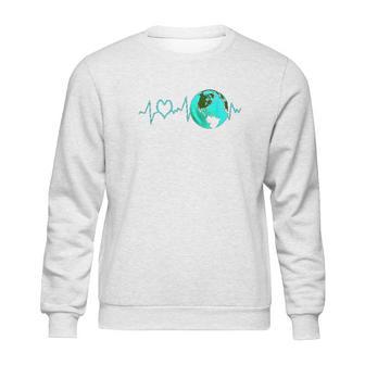 Earth Day Heartbeat Recycling Climate Change Activism Gift Sweatshirt | Favorety UK