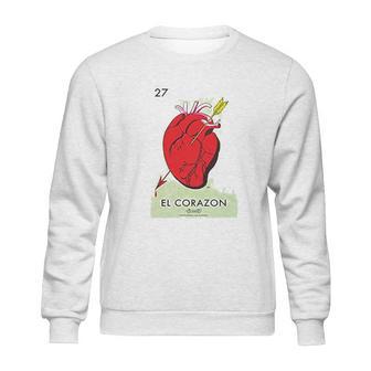 El Corazon Heart Loteria Card Mexican Bingo Sweatshirt | Favorety AU