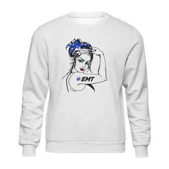 Ems Emergency Emt Rosie The Riveter Sweatshirt | Favorety