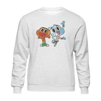 Fifth Sun Girls The Amazing World Of Gumball Darwin And Gumball Grin Sweatshirt | Favorety AU