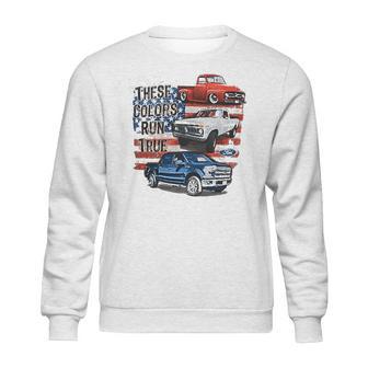 Ford 100Th Anniversary Red White Blue Trucks Sweatshirt | Favorety DE