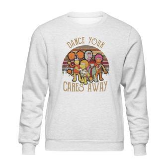 Fraggle Rock Dance Your Cares Away Sunset Sweatshirt | Favorety