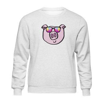 Funny Animal Piggy Face With Sunglasses For Pig Lovers Sweatshirt | Favorety CA