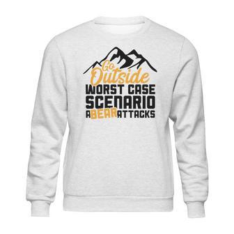 Funny Camping Go Outside Worst Case Bear Attacks Sweatshirt | Favorety CA