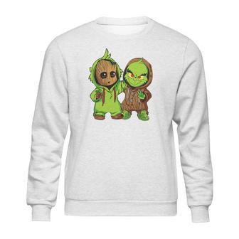 Grinch And Groot Sweatshirt | Favorety