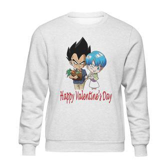 Happy Valentine Day Vegeta And Bulma Couple Sweatshirt | Favorety