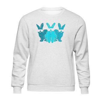 Hip Trio Bunnies Shades Funny Hipster Easter Sweatshirt | Favorety AU