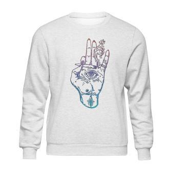 Illuminati Smoking Spliff Hand Stoner 420 Sweatshirt | Favorety