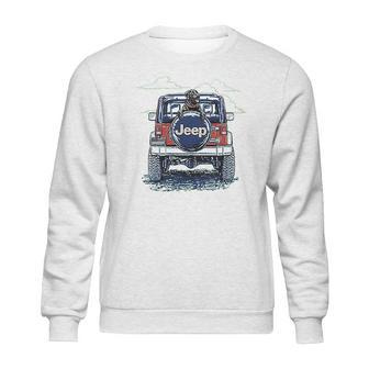 Jeep Copilot Blue Art With Dog Sweatshirt | Favorety