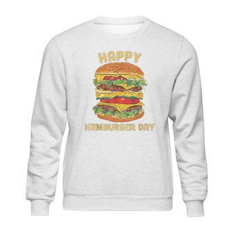 Junk Food Cheeseburger Hamburger Day Burger Fries Sweatshirt | Favorety AU