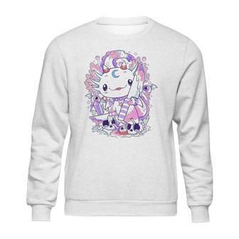 Kawaii Pastel Goth Cute And Creepy Axolotl Knife Sweatshirt | Favorety DE